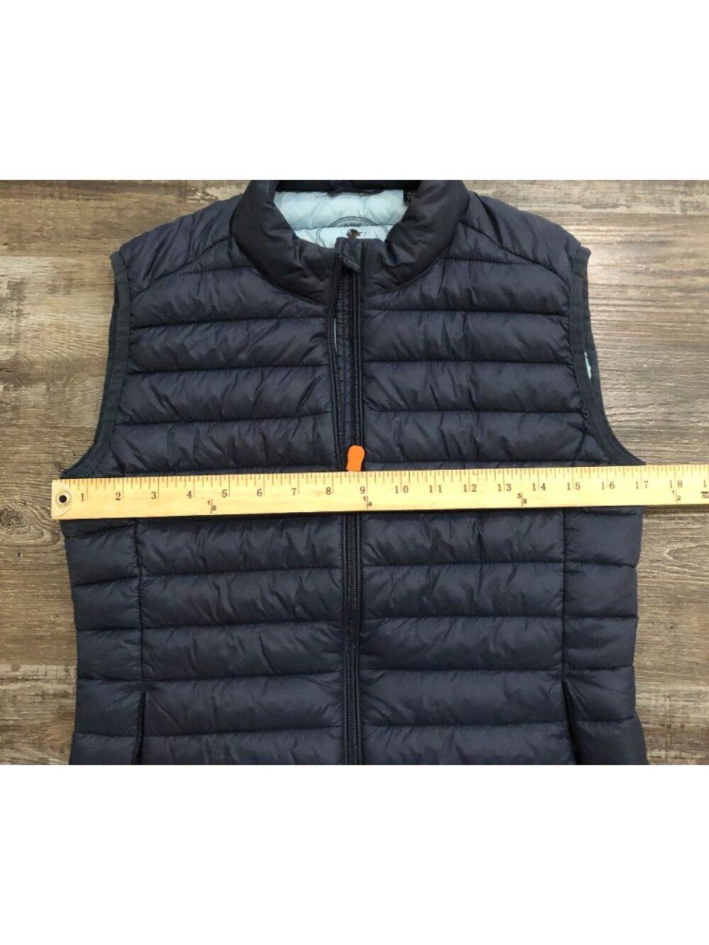 Save The Duck Charlotte Quilted Puffer Vest Womens Small Navy Blue Full Zip - Picture 6 of 7